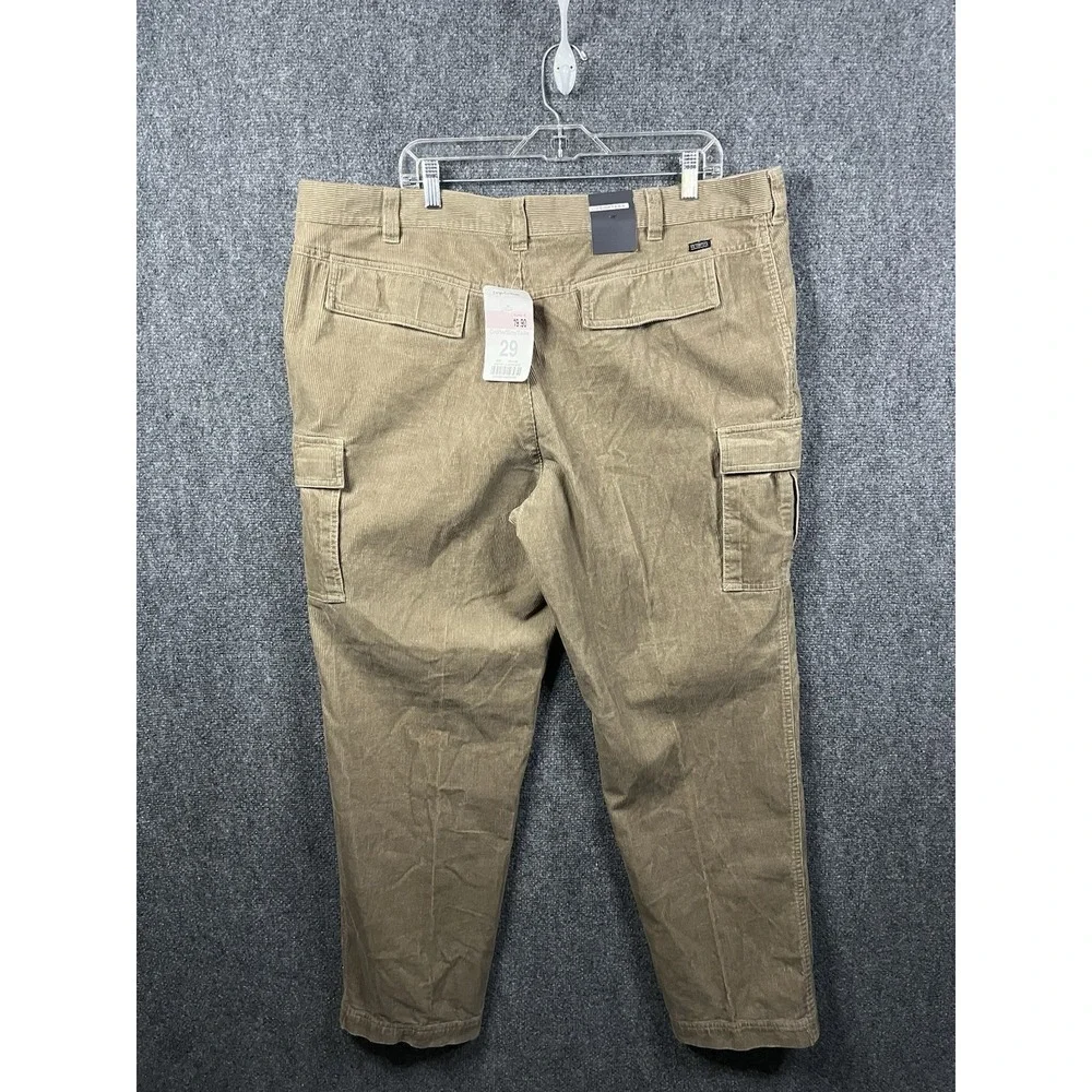 VIA‎ CORTESA Mens Tan Corduroy Cargo Pants Relaxed Fit Size 42x30 Straight Leg